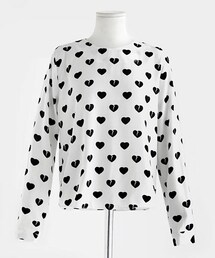 DHOLIC | ハート柄ラウンドネックブラウス(シャツ/ブラウス)