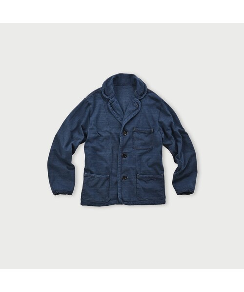 でこぼこ天竺の908チロリアンカーディガン（インディゴ）