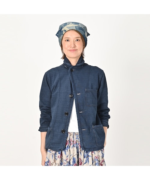 でこぼこ天竺の908チロリアンカーディガン（インディゴ 濃） でこぼこ天竺の908チロリアンカーディガン（インディゴ 濃）