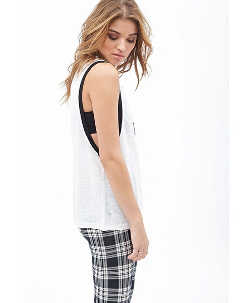 FOREVER 21(フォーエバー トゥエンティーワン)の「FOREVER 21 No Thank You Tank(タンクトップ・レディース・Cream/black・Large/Small/Medium)」の2枚目の写真