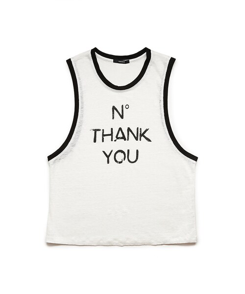 FOREVER 21(フォーエバー トゥエンティーワン)の「FOREVER 21 No Thank You Tank(タンクトップ・レディース・Cream/black・Large/Small/Medium)」の6枚目の写真