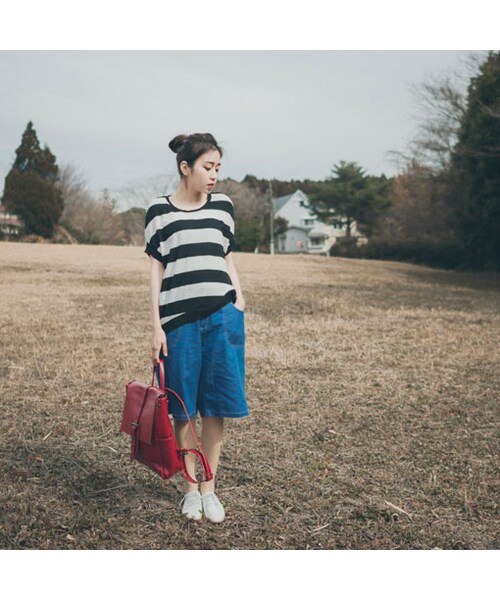 QUEEN SHOP（クイーンショップ）の「隨性感牛仔五分褲 S/M（パンツ・レディース・F・S/M）」の3枚目の写真