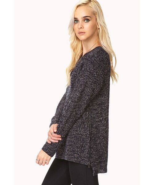FOREVER 21（フォーエバー トゥエンティーワン）の「FOREVER 21 Laid Back Zipper Sweater（ニット/セーター・レディース・Navy/light grey/Beige/heather grey・Large/Medium/Small）」の12枚目の写真