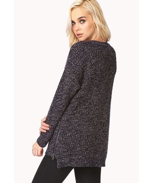 FOREVER 21（フォーエバー トゥエンティーワン）の「FOREVER 21 Laid Back Zipper Sweater（ニット/セーター・レディース・Navy/light grey/Beige/heather grey・Large/Medium/Small）」の9枚目の写真
