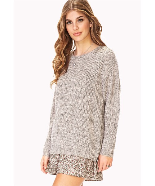 FOREVER 21（フォーエバー トゥエンティーワン）の「FOREVER 21 Laid Back Zipper Sweater（ニット/セーター・レディース・Navy/light grey/Beige/heather grey・Large/Medium/Small）」の4枚目の写真