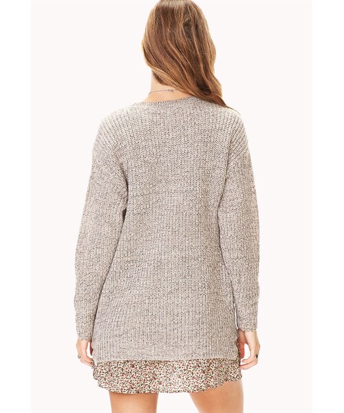FOREVER 21（フォーエバー トゥエンティーワン）の「FOREVER 21 Laid Back Zipper Sweater（ニット/セーター・レディース・Navy/light grey/Beige/heather grey・Large/Medium/Small）」の8枚目の写真