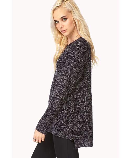 FOREVER 21（フォーエバー トゥエンティーワン）の「FOREVER 21 Laid Back Zipper Sweater（ニット/セーター・レディース・Navy/light grey/Beige/heather grey・Large/Medium/Small）」の11枚目の写真