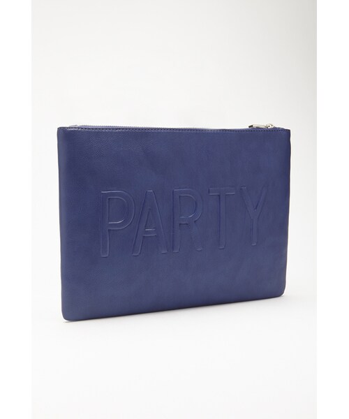 FOREVER 21(フォーエバー トゥエンティーワン)の「FOREVER 21+ Let's Party Faux Leather Clutch(クラッチバッグ・レディース・Black/Blue/Cream・One size)」の4枚目の写真
