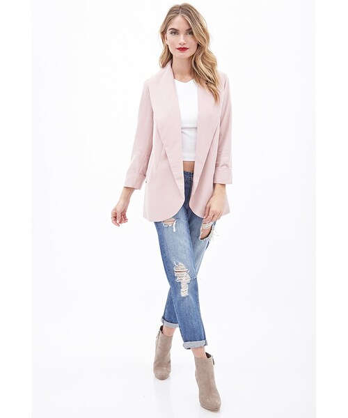 FOREVER 21(フォーエバー トゥエンティーワン)の「FOREVER 21 Oversized Shawl Collar Blazer(テーラードジャケット・レディース・Blush/Charcoal・Medium)」の8枚目の写真