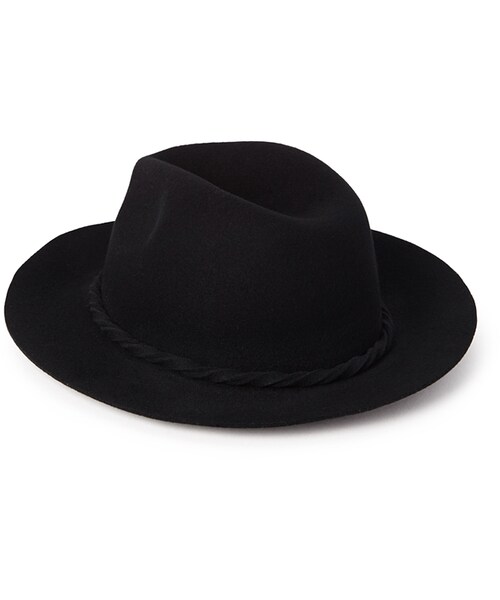 FOREVER 21（フォーエバー トゥエンティーワン）の「FOREVER 21+ Twisted Band Wool Fedora（帽子・レディース・Black/Olive・One size）」の7枚目の写真
