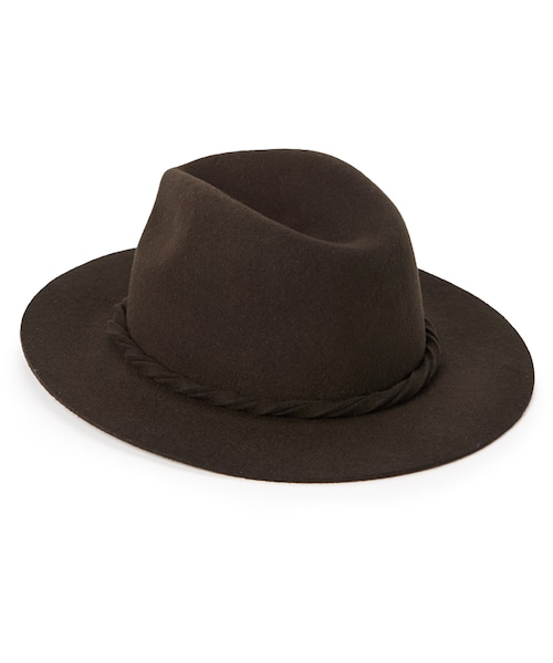 FOREVER 21（フォーエバー トゥエンティーワン）の「FOREVER 21+ Twisted Band Wool Fedora（帽子・レディース・Black/Olive・One size）」の8枚目の写真