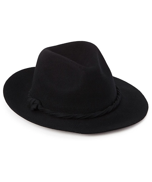FOREVER 21（フォーエバー トゥエンティーワン）の「FOREVER 21+ Twisted Band Wool Fedora（帽子・レディース・Black/Olive・One size）」の5枚目の写真