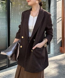 DouDou（ドゥドゥ）の「ツィーディーグレンチェックダブルジャケット