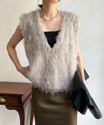 DouDou（ドゥドゥ）の「シャギーニットベスト（）」 - WEAR