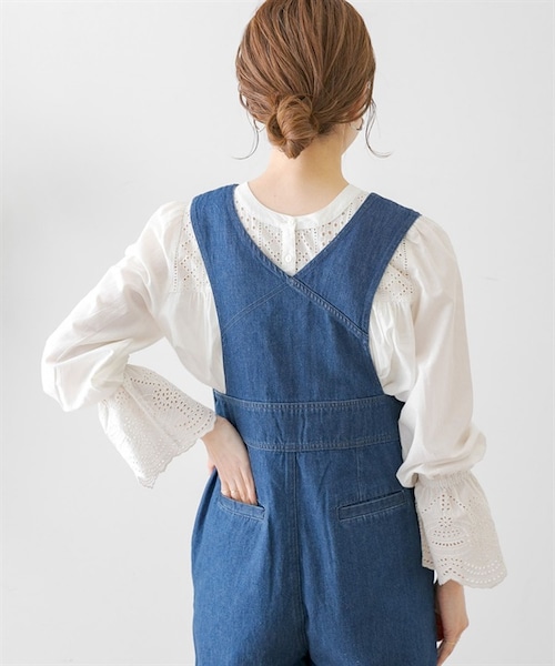 URBAN RESEARCH Sonny Label（アーバンリサーチサニーレーベル）の「2WAY扇貝花邊棉質蕾絲罩衫（その他・レディース・米色/黑色/薩克斯藍・米色/黑色/薩克斯藍）」の8枚目の写真