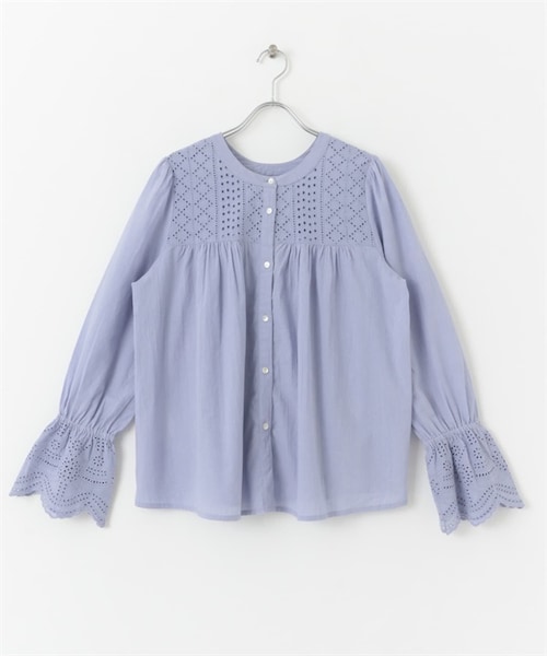 URBAN RESEARCH Sonny Label（アーバンリサーチサニーレーベル）の「2WAY扇貝花邊棉質蕾絲罩衫（その他・レディース・米色/黑色/薩克斯藍・米色/黑色/薩克斯藍）」の3枚目の写真