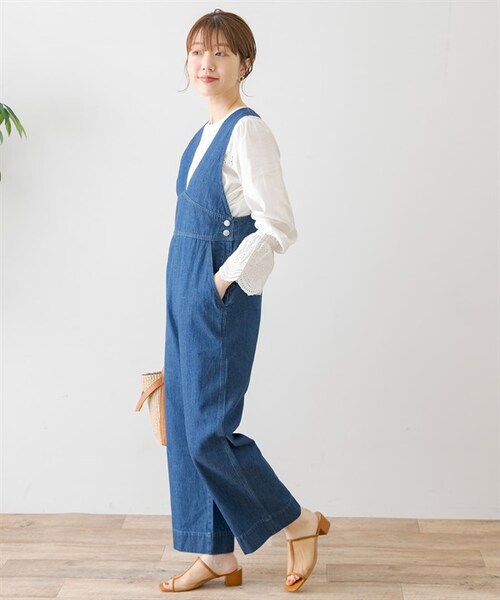 URBAN RESEARCH Sonny Label（アーバンリサーチサニーレーベル）の「2WAY扇貝花邊棉質蕾絲罩衫（その他・レディース・米色/黑色/薩克斯藍・米色/黑色/薩克斯藍）」の9枚目の写真