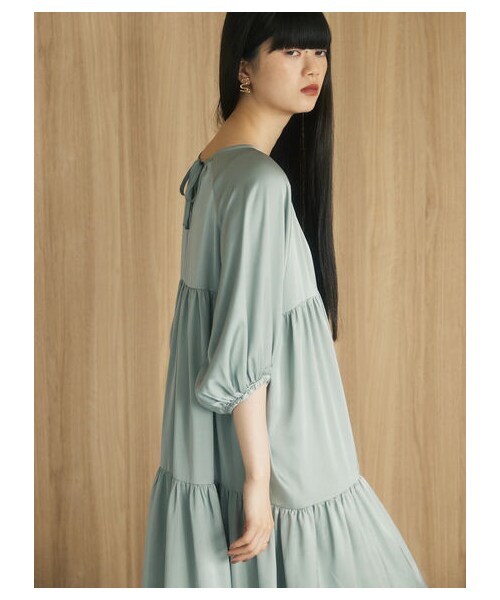 Green　Parks（グリーンパークス）の「【予約】armonia. ティアード切り替えワンピース（ワンピース/ドレス・ブラック/テラコッタ/ミント・F）」の12枚目の写真