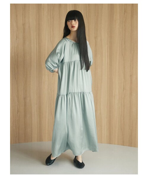 Green　Parks（グリーンパークス）の「【予約】armonia. ティアード切り替えワンピース（ワンピース/ドレス・ブラック/テラコッタ/ミント・F）」の8枚目の写真