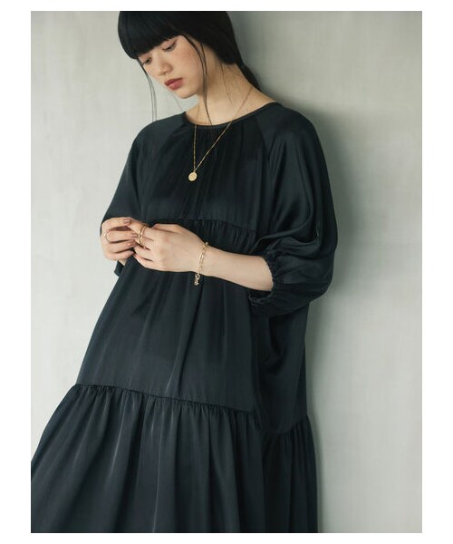 Green　Parks（グリーンパークス）の「【予約】armonia. ティアード切り替えワンピース（ワンピース/ドレス・ブラック/テラコッタ/ミント・F）」の6枚目の写真