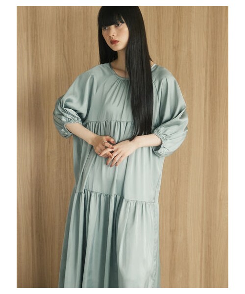 Green　Parks（グリーンパークス）の「【予約】armonia. ティアード切り替えワンピース（ワンピース/ドレス・ブラック/テラコッタ/ミント・F）」の11枚目の写真