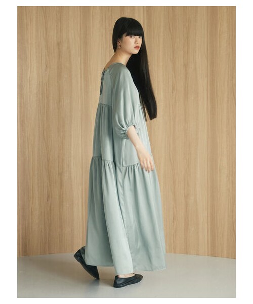 Green　Parks（グリーンパークス）の「【予約】armonia. ティアード切り替えワンピース（ワンピース/ドレス・ブラック/テラコッタ/ミント・F）」の9枚目の写真