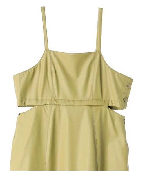 Green Parks(グリーンパークス)の「【予約】KBF 2WAYフェイクレザージャンスカ(ワンピース/ドレス・ブラック/ピスタチオ・F)」の5枚目の写真