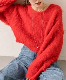 mystic | 【5色展開】ウールシャギーショートニット(ニット/セーター)