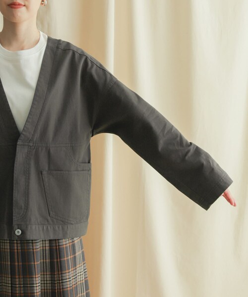 URBAN RESEARCH DOORS（アーバンリサーチドアーズ）の「リメイクショートジャケット（ジャケット/アウター・レディース・CHARCOAL/KHAKI・M）」の20枚目の写真