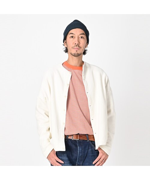 45R（フォーティファイブアール）の「裏毛の17色四角カーディガン MEN