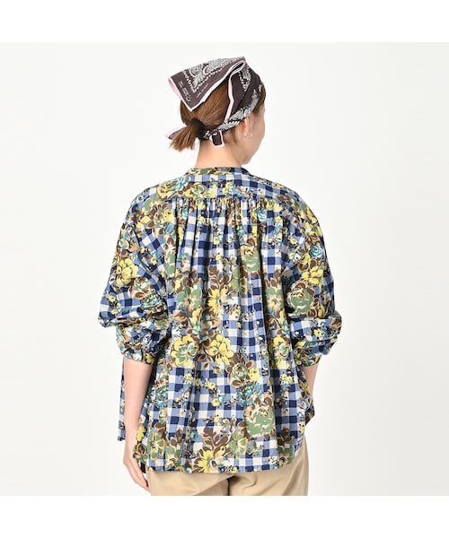 45R : ポットマムプリントブラウス 45R☆ポットマムプリントブラウス size2(シャツ、ブラウス