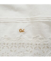 定価5万 45R インドカディのカットワークブラウス ホワイト 45R インドカディdeTシャツ 長袖ブラウス カットワーク フリル