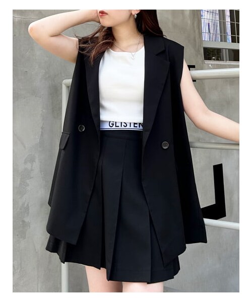 INGNI（イング）の「【秋の新作】【着用動画あり】Backオープンベスト(セットアップ対応)（ジャケット/アウター・レディース・ｸﾞﾚｰ/ｸﾛ/ﾌﾞﾗｳﾝ/ﾁｪｯｸ・M）」の10枚目の写真