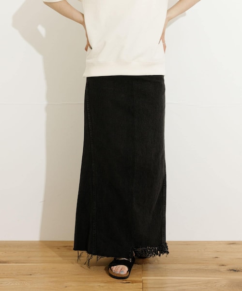 77circa(ナナナナサーカ)の「77circa long denim skirt 28(スカート・レディース・black1/black2/blue1/blue2・28)」の2枚目の写真