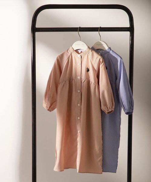 CIAOPANIC TYPY（チャオパニックティピー）の「【KIDS】【U.S. POLO ASSN】ワンポイント刺繍シャツワンピース（シャツワンピース・キッズ・ネイビー/キャメル・140/100/150/120）」の2枚目の写真