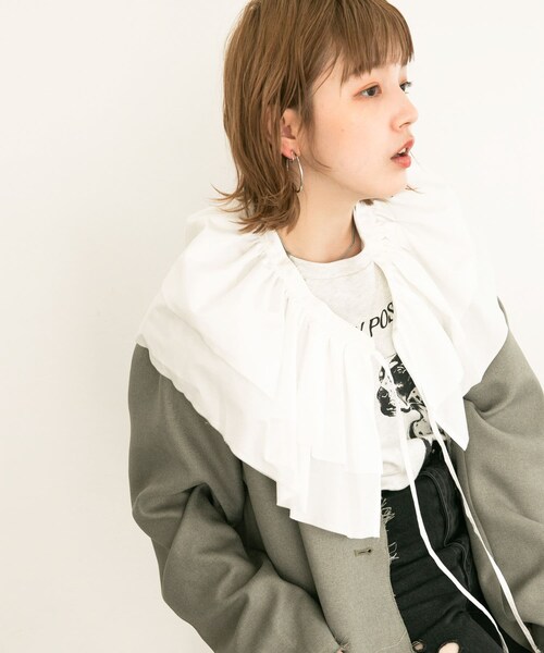 KBF（ケイビーエフ）の「フリルSETミニシャツワンピース（ワンピース/ドレス・レディース・OFF/BLACK/LILAC・one）」の16枚目の写真