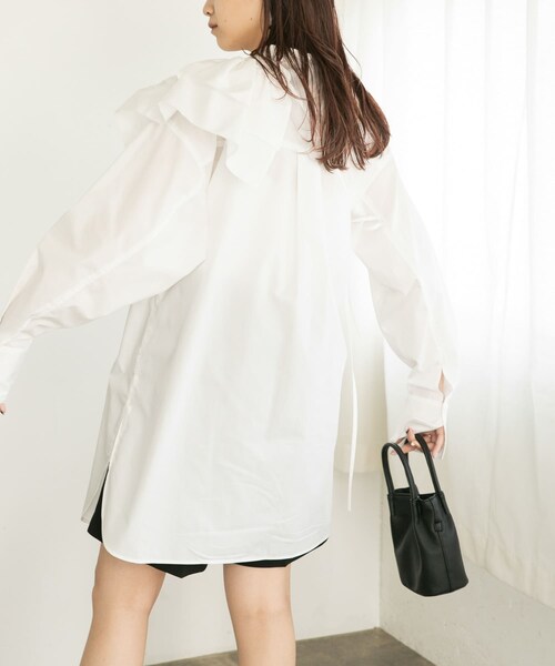 KBF（ケイビーエフ）の「フリルSETミニシャツワンピース（ワンピース/ドレス・レディース・OFF/BLACK/LILAC・one）」の8枚目の写真