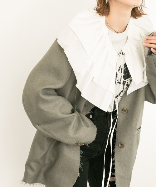 KBF（ケイビーエフ）の「フリルSETミニシャツワンピース（ワンピース/ドレス・レディース・OFF/BLACK/LILAC・one）」の20枚目の写真