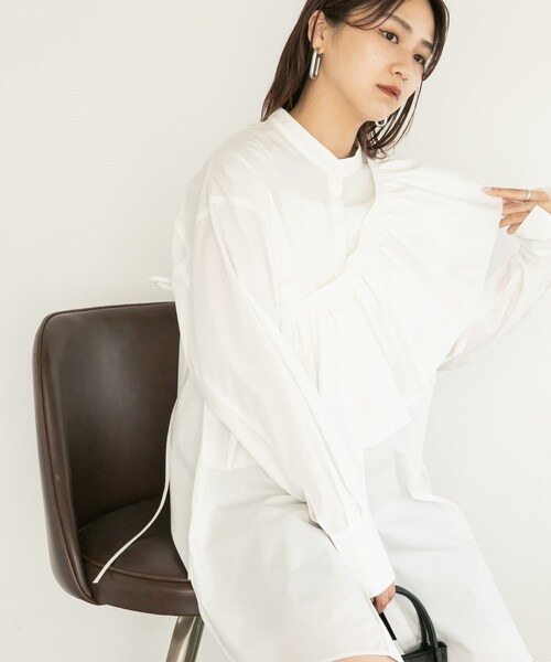 KBF（ケイビーエフ）の「フリルSETミニシャツワンピース（ワンピース/ドレス・レディース・OFF/BLACK/LILAC・one）」の2枚目の写真