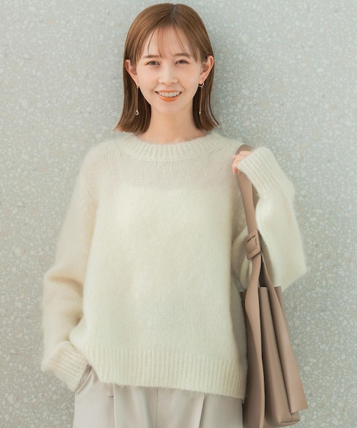 URBAN RESEARCH ROSSO ローゲージショートニット URBAN RESEARCH ROSSO WOMEN（アーバンリサーチ ロッソ）の「ヘアリー