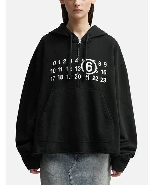 Print Hooded Zip Sweatshirt