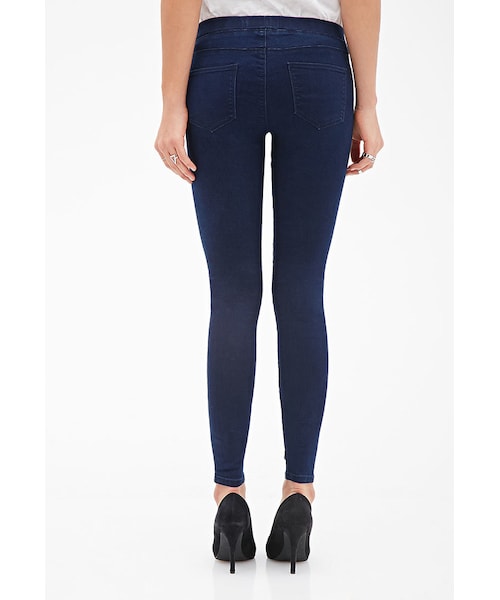 FOREVER 21（フォーエバー トゥエンティーワン）の「FOREVER 21 Dark Wash Jeggings（デニムパンツ・レディース・Black/Indigo・Medium/X-Small/Small/Large）」の8枚目の写真