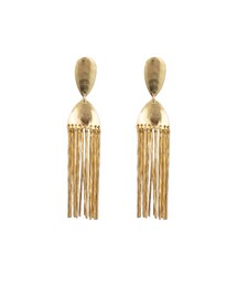 Gold Plated Brass Fringe Drop Clip Earrings