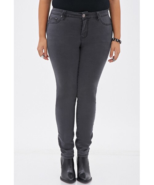 FOREVER 21（フォーエバー トゥエンティーワン）の「FOREVER 21+ Low-Rise Skinny Jeans（デニムパンツ・レディース・Grey/Denim・14/12/18/20/16）」の5枚目の写真