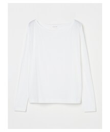 three dots（スリードッツ）の「ニューサンデッドジャージー ボートネックロングTシャツ（その他）」