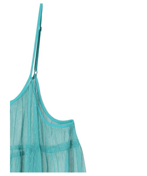 Green　Parks（グリーンパークス）の「・ELENCARE DUE 2wayチュールキャミワンピ（ワンピース/ドレス・アイボリー/チャコールグレー/ブラック/モカ/ターコイズブルー/パープル・F）」の11枚目の写真