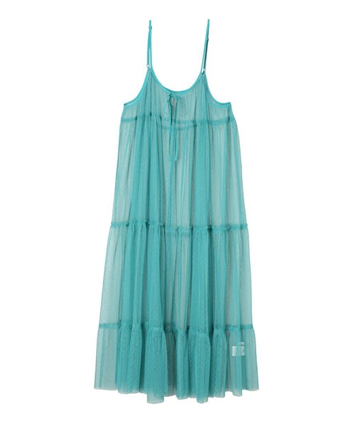 Green　Parks（グリーンパークス）の「・ELENCARE DUE 2wayチュールキャミワンピ（ワンピース/ドレス・アイボリー/チャコールグレー/ブラック/モカ/ターコイズブルー/パープル・F）」の22枚目の写真