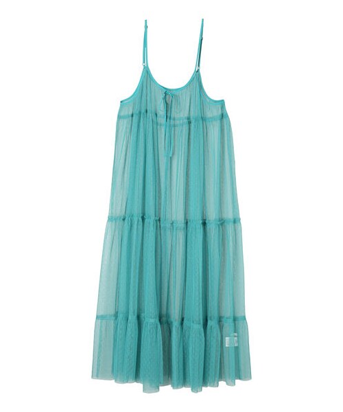 Green　Parks（グリーンパークス）の「・ELENCARE DUE 2wayチュールキャミワンピ（ワンピース/ドレス・アイボリー/チャコールグレー/ブラック/モカ/ターコイズブルー/パープル・F）」の8枚目の写真