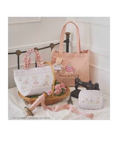 Maison de FLEUR（メゾンドフルール）の「Marroncream イースターサテンリボン（その他・グレイッシュピンク・F）」の2枚目の写真