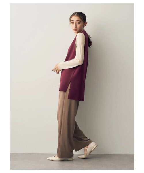 YECCA VECCA(イェッカヴェッカ)の「Vネックニットベスト(トップス・ブラック/キャメル/バーガンディー・F)」の14枚目の写真